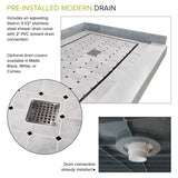 Transolid FPT6036C-HO 60-in x 36-in Pre-Tiled Shower Base with Center - 60-in x 36-in