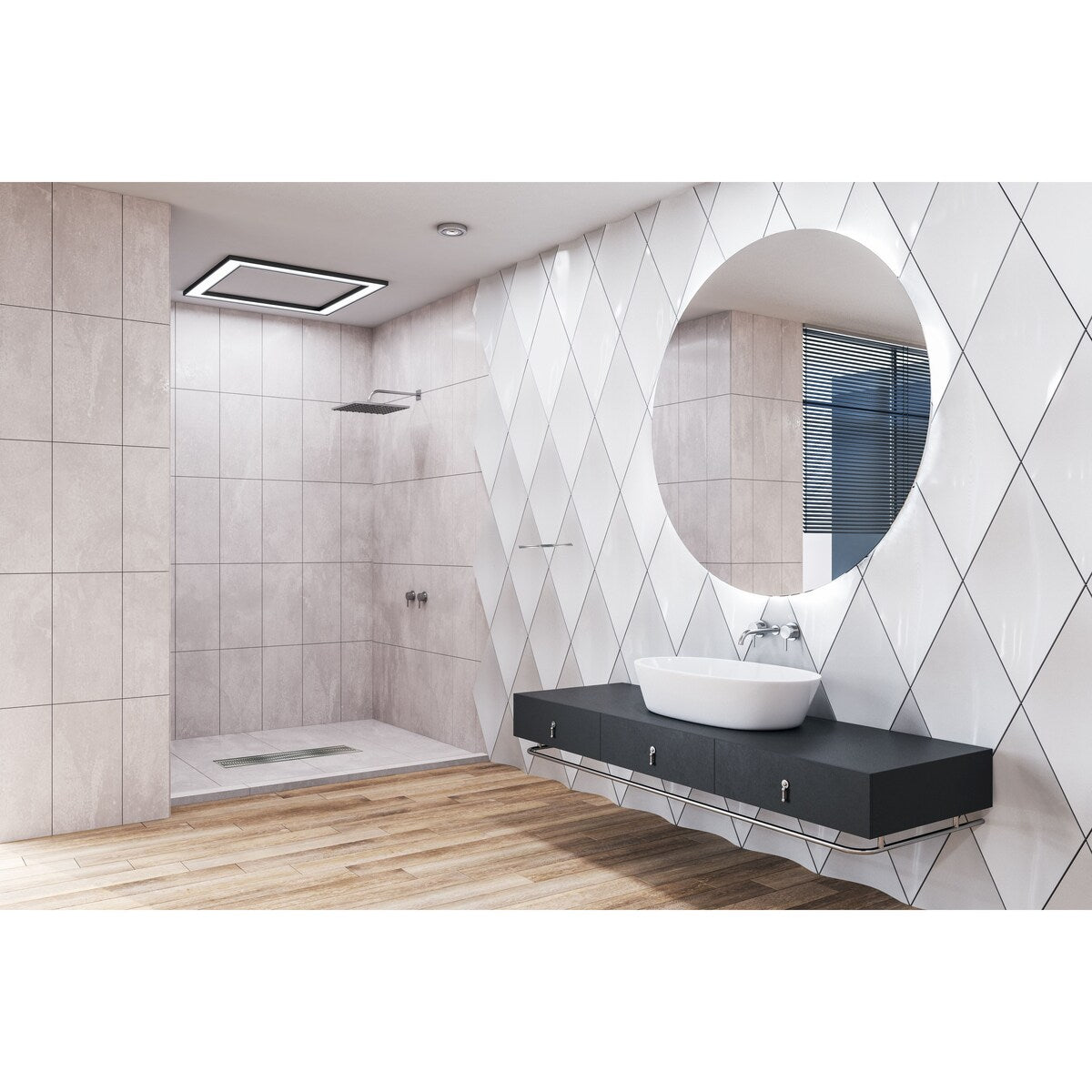 Transolid FTT6032C Ready to Tile 60 L x 32 W Shower Base in Dark Grey