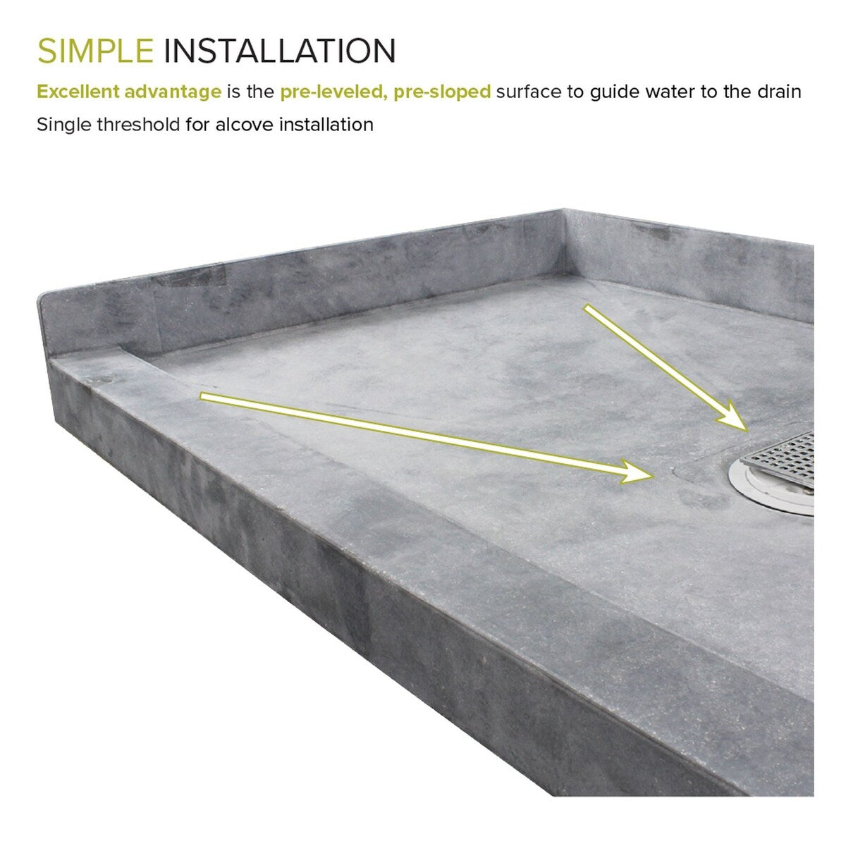 Transolid FTT6032C Ready to Tile 60 L x 32 W Shower Base in Dark Grey