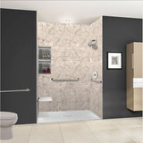 63-in L x 39.4-in W Zero Threshold Center Drain Shower Base, Black - 63-in L x 39.4-in W - 63-in L x 39.4-in W