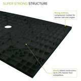 63-in L x 39.4-in W Zero Threshold Center Drain Shower Base, Black - 63-in L x 39.4-in W - 63-in L x 39.4-in W