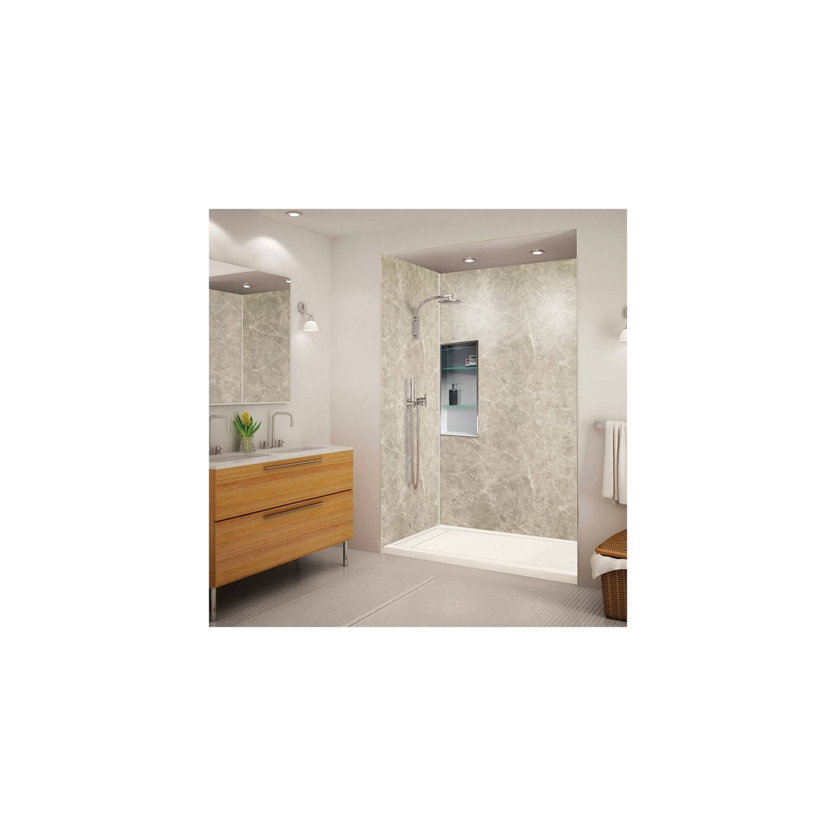 Transolid Linear 60" x 30" Alcove Shower Base with Left Hand Drain - 60" x 30" - 60" x 30"