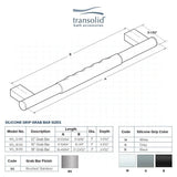 Transolid Maddox Grab Bar with White Rubber Handle