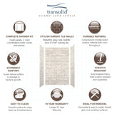 Transolid SaraMar 36-In X 60-In X 96-In Glue to Wall Shower Walls - 60" x 36" x 96" - 60" x 36" x 96"