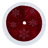 Transpac Fabric 48 in. Red Christmas Snowflake Tree Skirt