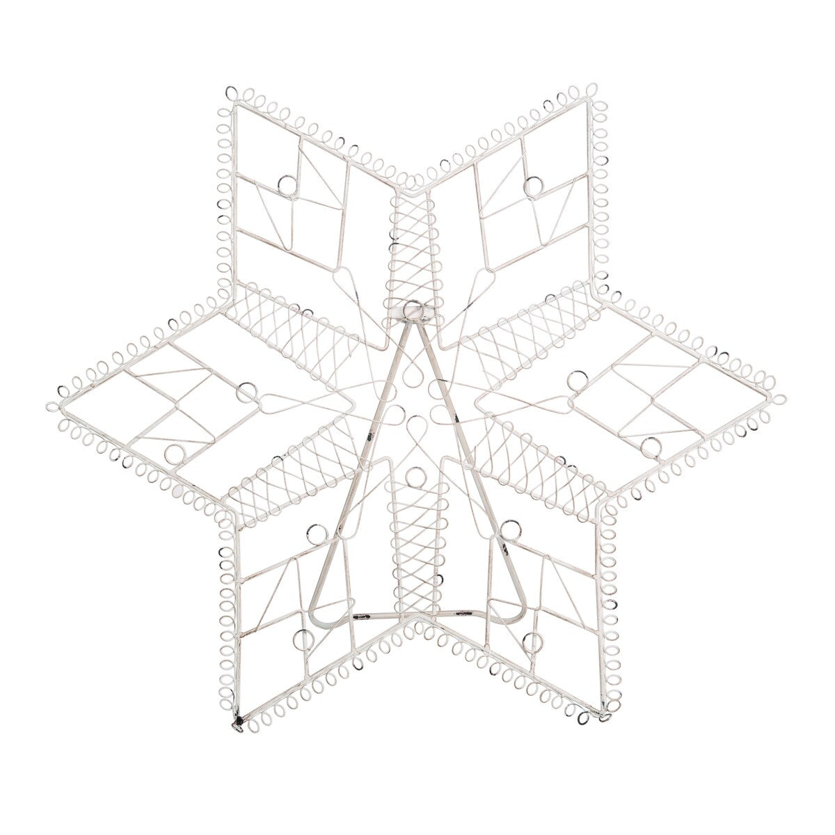 Transpac Metal 28 in. White Christmas Star Card Holder