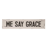 Transpac Metal 29.88" White Spring We Say Grace Wall Plaque - N/A