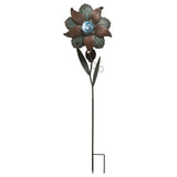 Transpac Metal 38 in. Bronze Easter Solar Patina Flower Yard Stake