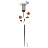 Transpac Metal 58 in. Multicolor Spring Floral Garden Bird Feeder Yard Stake
