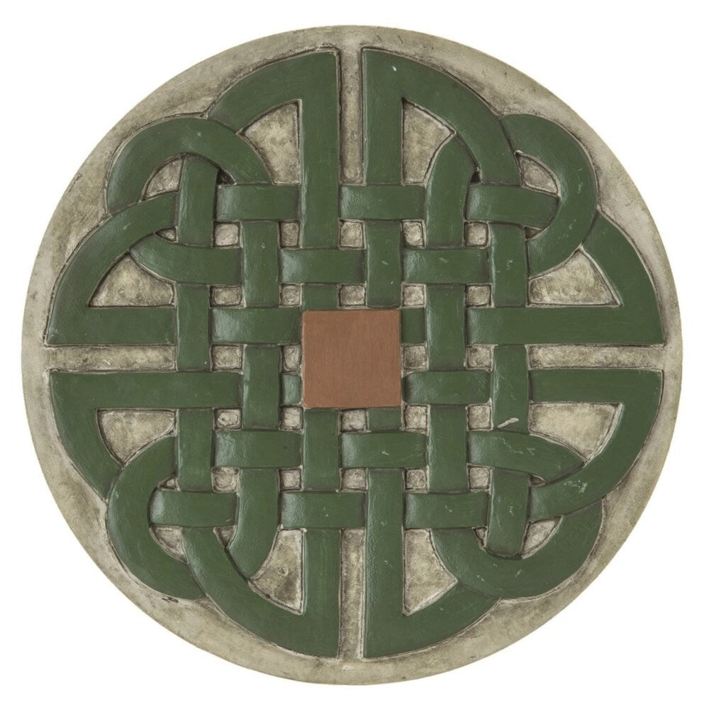 Transpac Stone 10 in. Green St. Patrick's Day Celtic Garden Stone