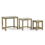Trautman Rustic Handcrafted Mango Wood Nested Side Tables (Set of 3) by Christopher Knight Home