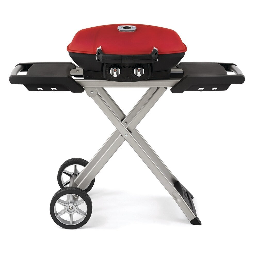 TravelQ 285 Portable Gas Grill and Scissor Cart with Griddle