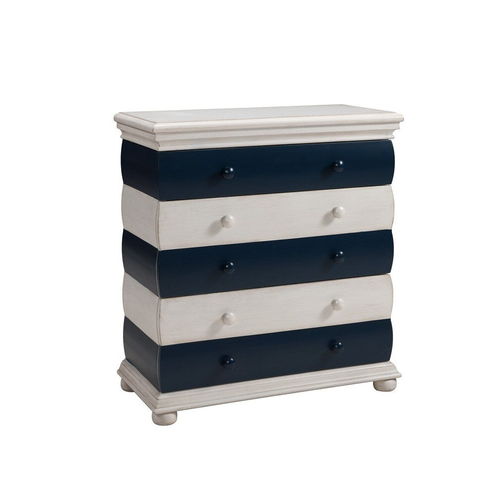 Treasure Trove Accents Bayano Blue and Ivory Three Drawer Chest