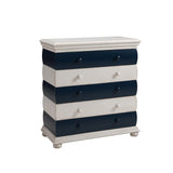 Treasure Trove Accents Bayano Blue and Ivory Three Drawer Chest