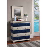 Treasure Trove Accents Bayano Blue and Ivory Three Drawer Chest