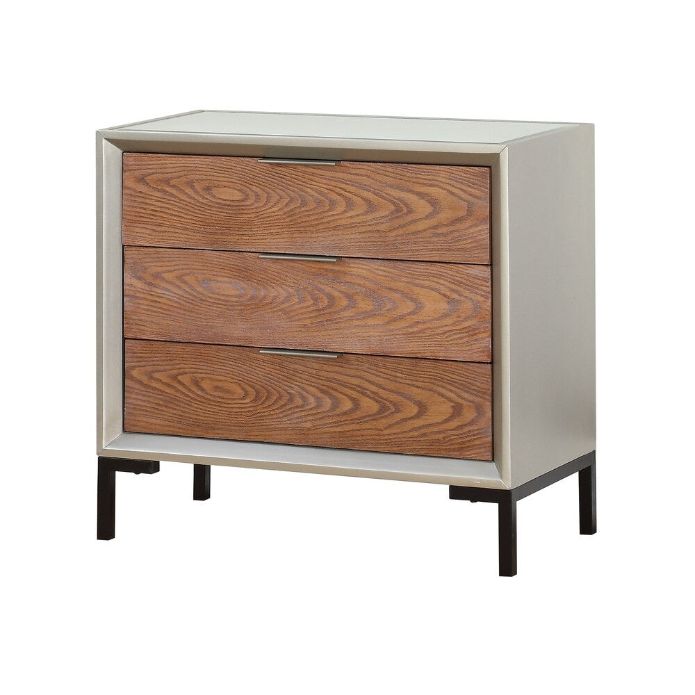 Treasure Trove Collins Brown and Champagne 3-drawer Chest with Power