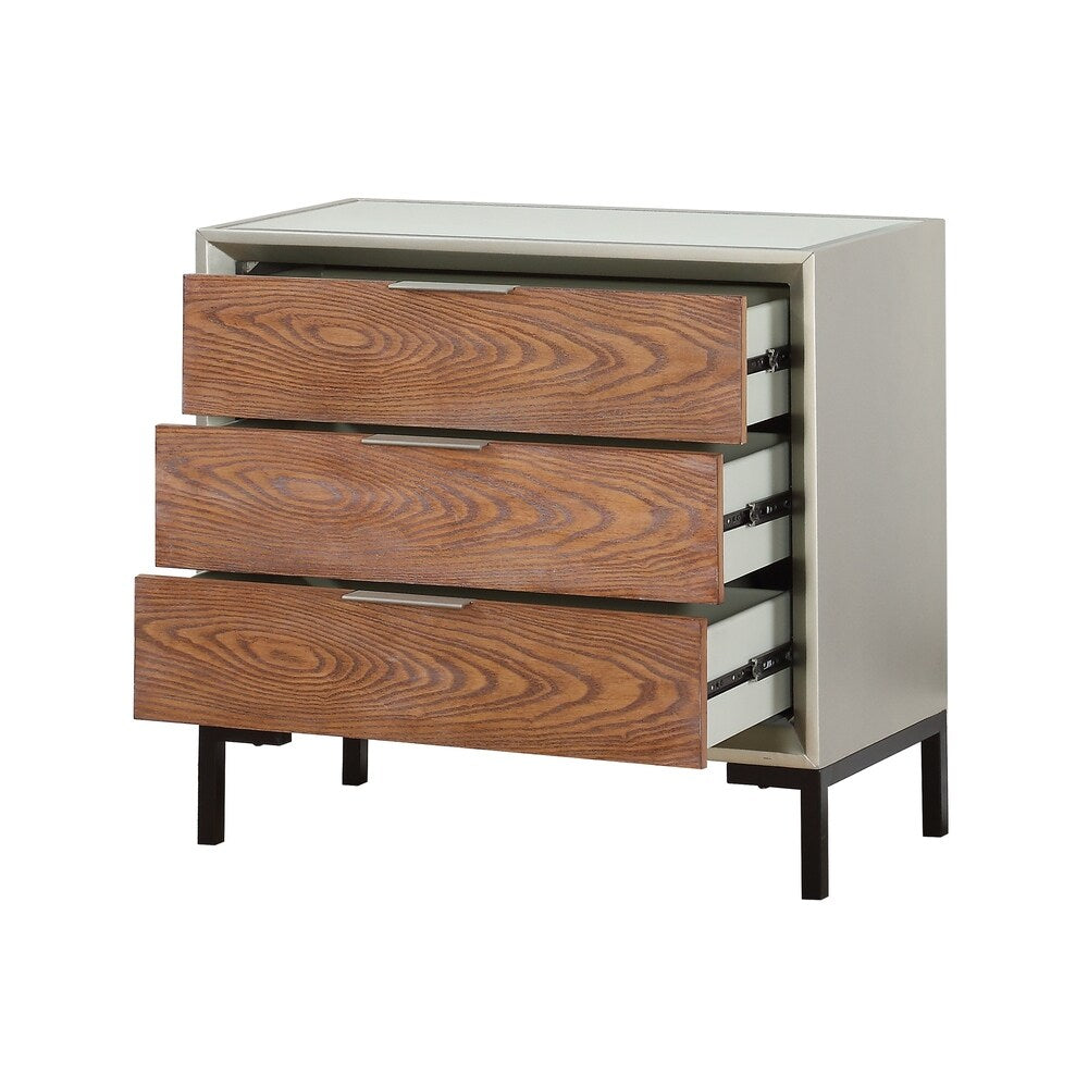 Treasure Trove Collins Brown and Champagne 3-drawer Chest with Power
