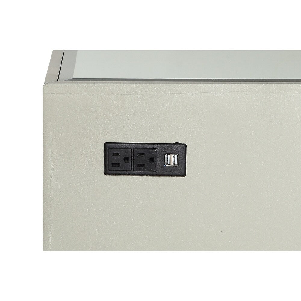 Treasure Trove Collins Brown and Champagne 3-drawer Chest with Power
