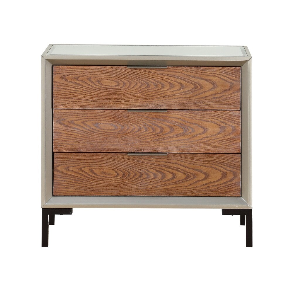 Treasure Trove Collins Brown and Champagne 3-drawer Chest with Power