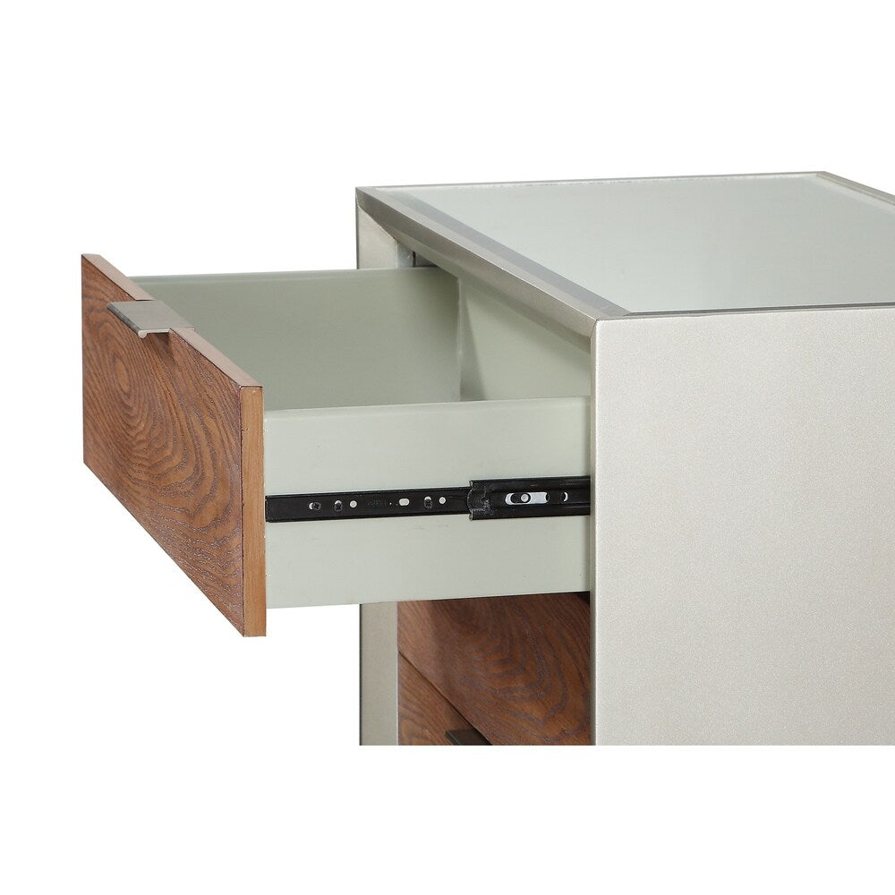 Treasure Trove Collins Brown and Champagne 3-drawer Chest with Power