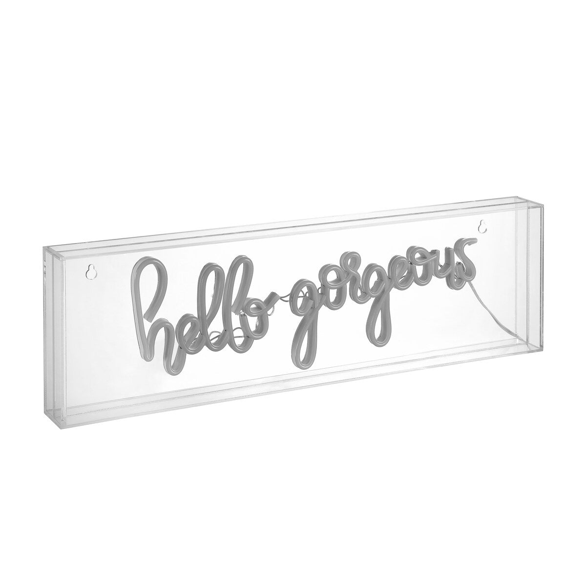 Treat Gorgerous 20" Contemporary Glam Acrylic Box USB Operated LED Neon Light, Yellow by JONATHAN Y - 1 Bulb
