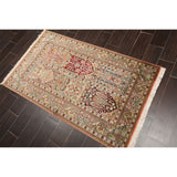 Tree of Life Hamadan Hand Knotted Certified Silk 340-400 KPSI Persian Oriental Area Rug (3'x5')