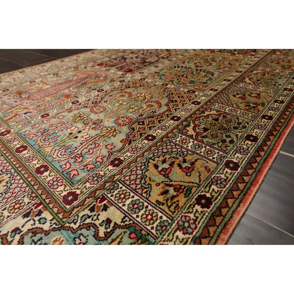 Tree of Life Hamadan Hand Knotted Certified Silk 340-400 KPSI Persian Oriental Area Rug (3'x5')