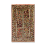 Tree of Life Hamadan Hand Knotted Certified Silk 340-400 KPSI Persian Oriental Area Rug (3'x5')