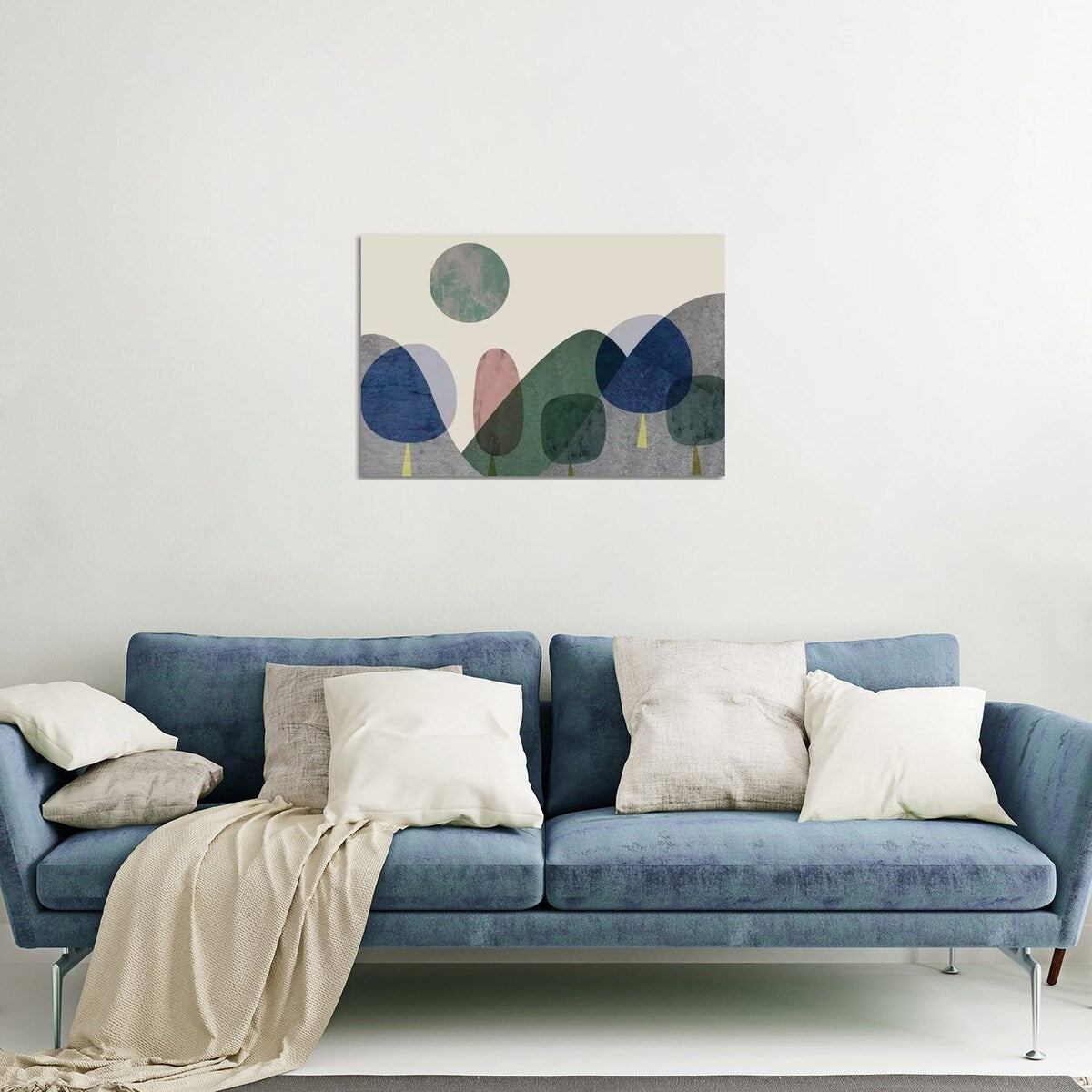 Trees And Mountains Print On Acrylic Glass by Flatowl