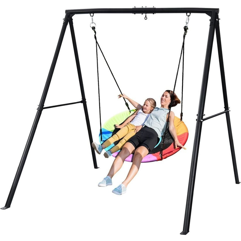 440lbs Swing Set with 40 Inch Saucer Tree Swing and Heavy Duty A-Frame Metal Swing Stand