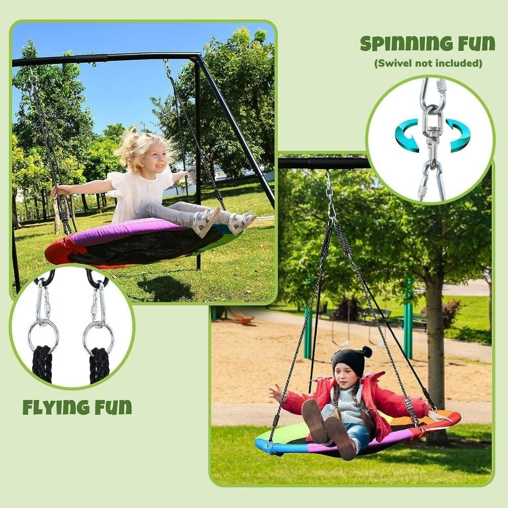 440lbs Swing Set with 40 Inch Saucer Tree Swing and Heavy Duty A-Frame Metal Swing Stand