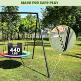440lbs Swing Set with 40 Inch Saucer Tree Swing and Heavy Duty A-Frame Metal Swing Stand