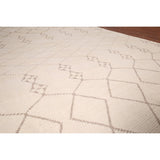 Trellis Ivory Moroccan Rug Hand-Knotted Beige Wool Carpet - 6'8"x 10'7"