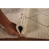Trellis Ivory Moroccan Rug Hand-Knotted Beige Wool Carpet - 6'8"x 10'7"