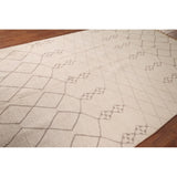 Trellis Ivory Moroccan Rug Hand-Knotted Beige Wool Carpet - 6'8"x 10'7"