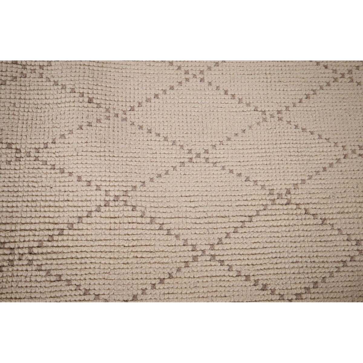 Trellis Ivory Moroccan Rug Hand-Knotted Beige Wool Carpet - 6'8"x 10'7"