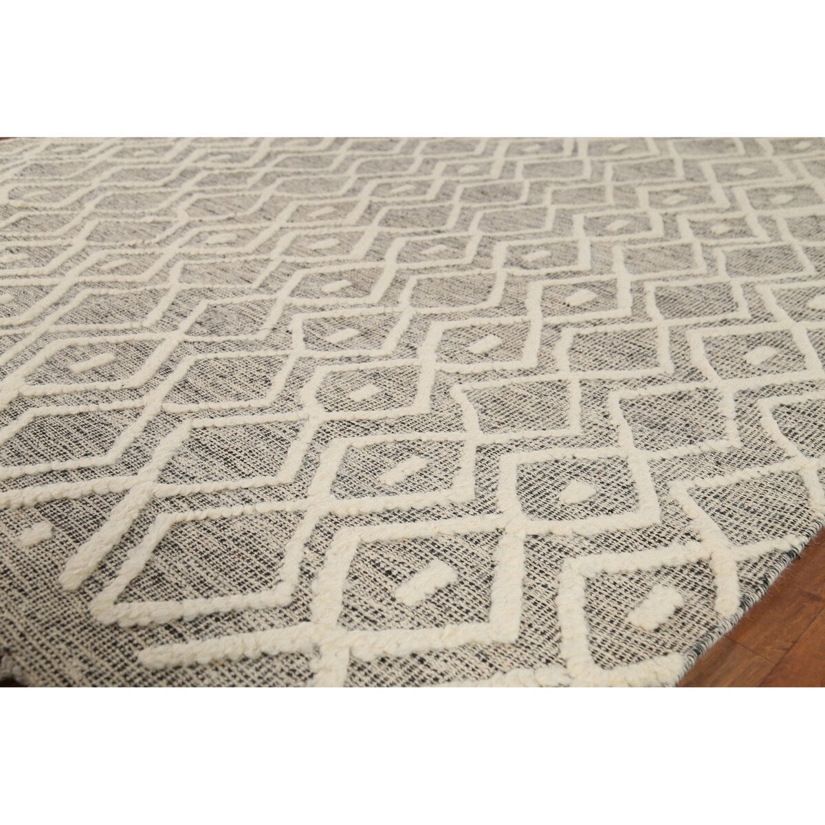 Trellis Moroccan Area Rug Handmade Oriental Wool Carpet - 6'10"x 10'3"