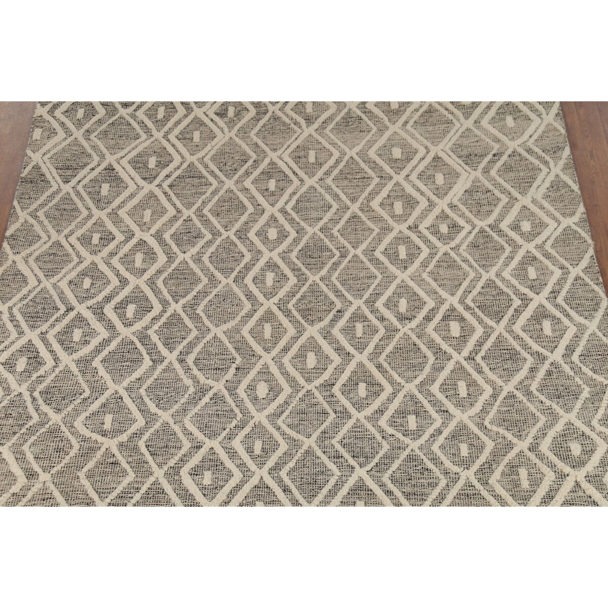 Trellis Moroccan Area Rug Handmade Oriental Wool Carpet - 6'10"x 10'3"