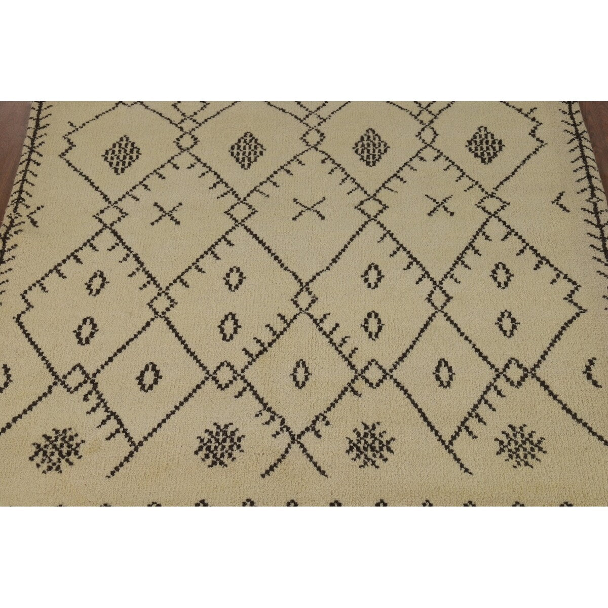 Trellis Moroccan Oriental Area Rug Handmade Bedroom Wool Carpet - 5'6" x 7'10"