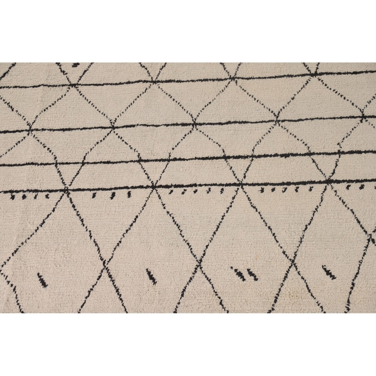 Trellis Moroccan Style Area Rug Hand-Knotted Wool Carpet - 7'10" x 10'3"