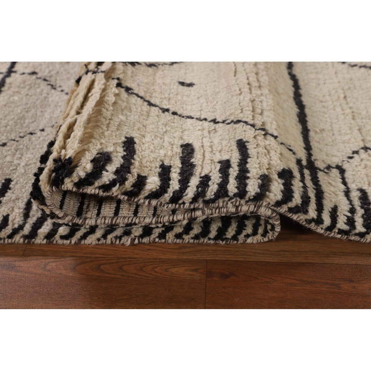 Trellis Moroccan Style Area Rug Hand-Knotted Wool Carpet - 7'10" x 10'3"