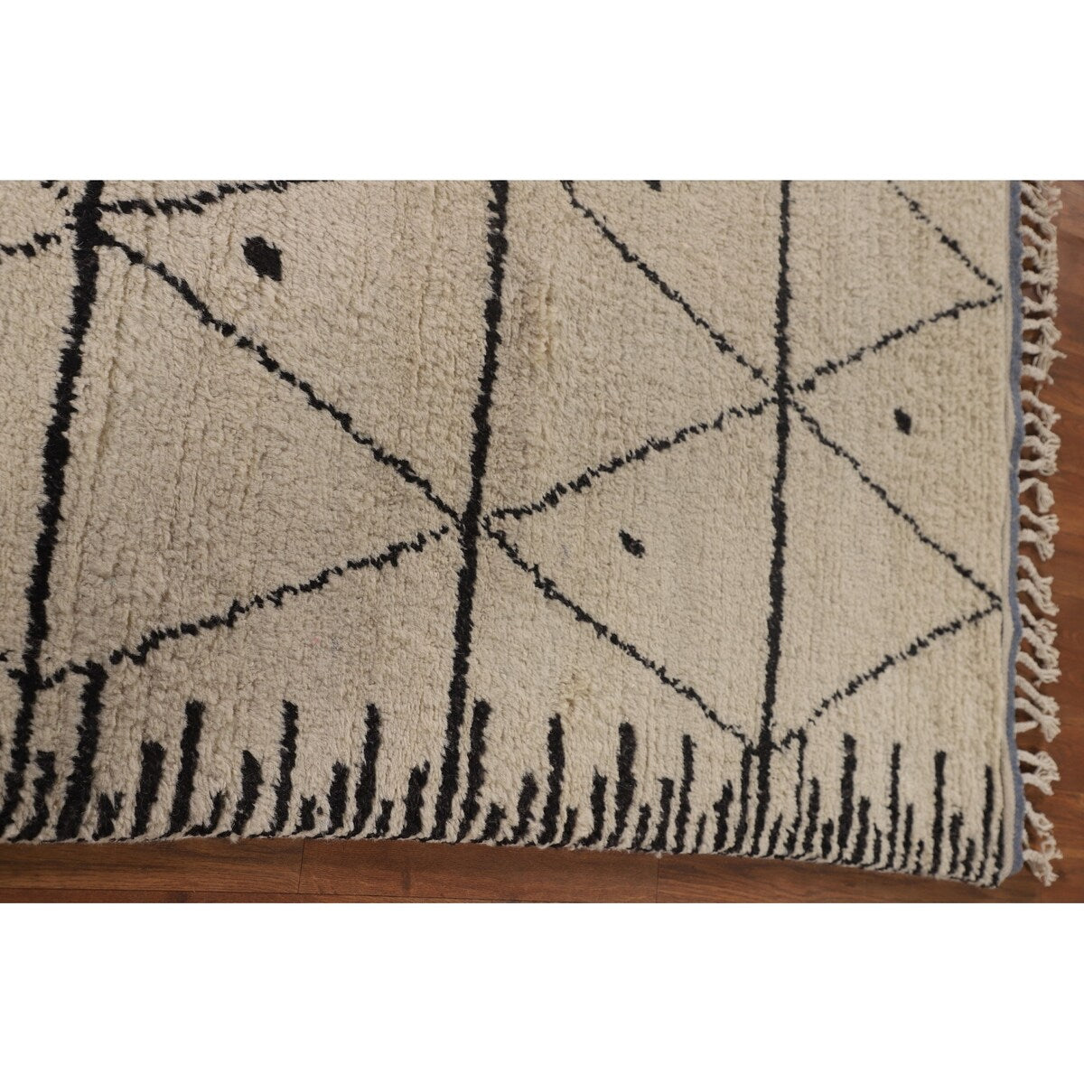 Trellis Moroccan Style Area Rug Hand-Knotted Wool Carpet - 7'10" x 10'3"
