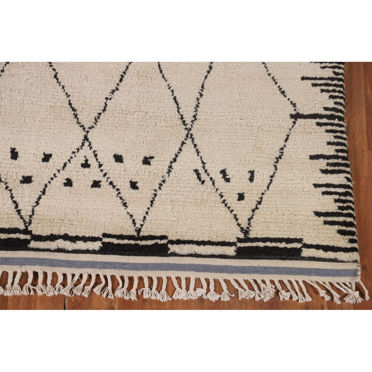 Trellis Moroccan Style Area Rug Hand-Knotted Wool Carpet - 7'10" x 10'3"