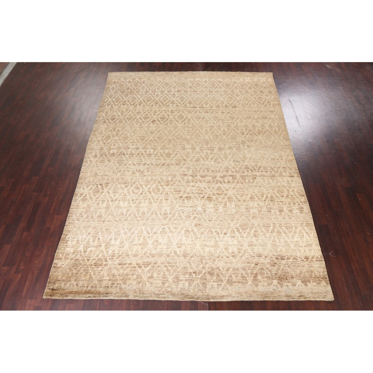 Trellis Oushak Jute/ Wool Oriental Living Room Area Rug Hand-knotted - 9'10" x 13'3"