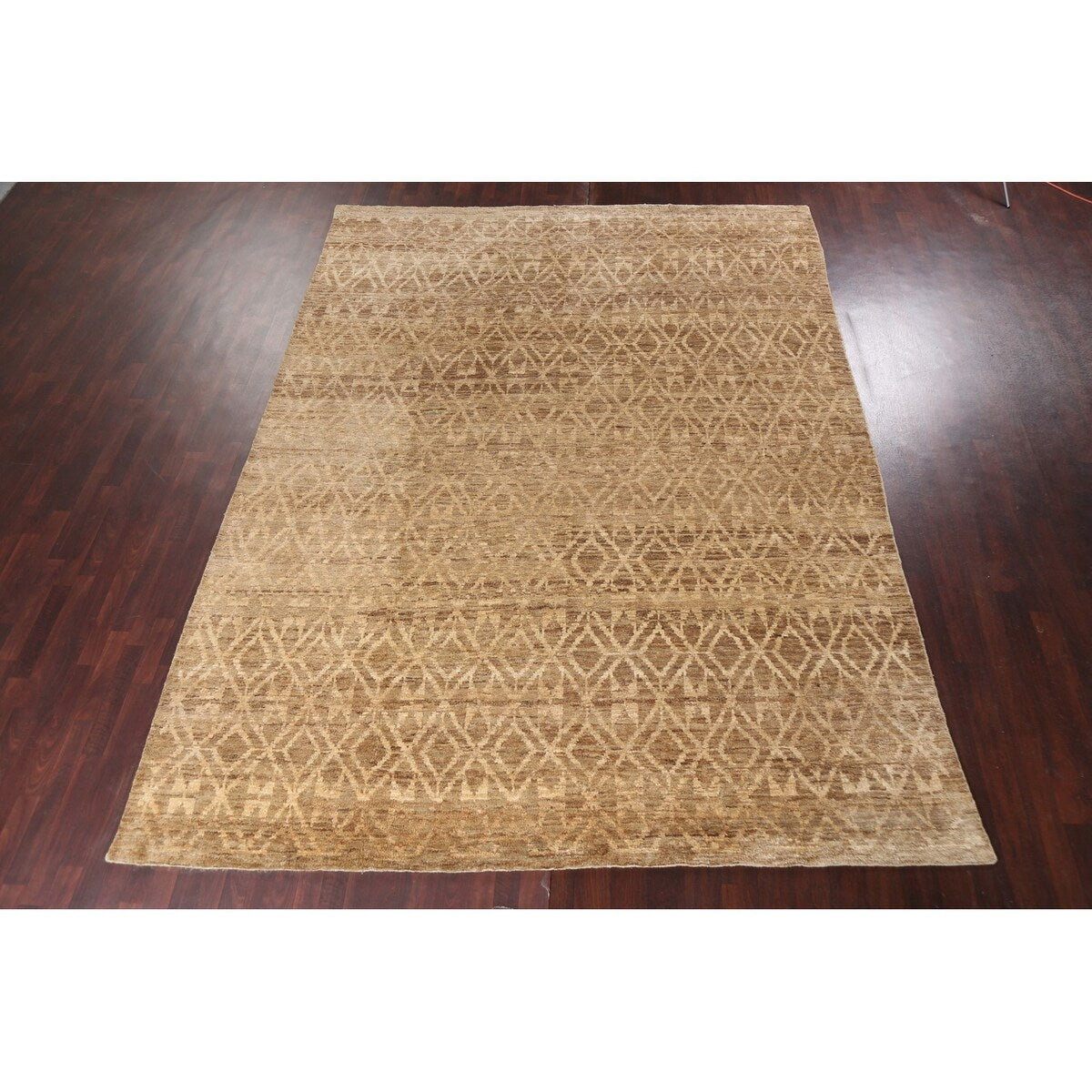 Trellis Oushak Jute/ Wool Oriental Living Room Area Rug Hand-knotted - 9'10" x 13'3"