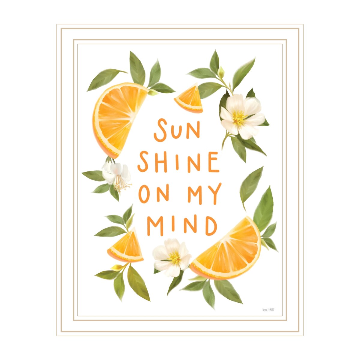TrendyDecor4U Contemporary "Sun Shine on My Mind" Framed Print Wall Art