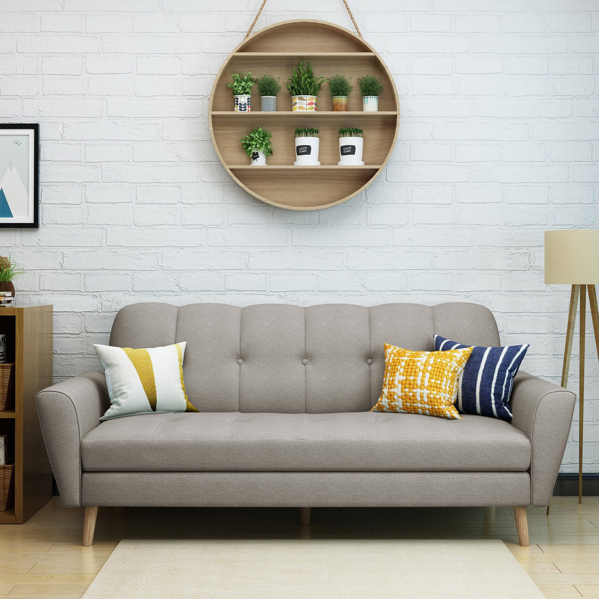 Treston Mid-Century Modern Fabric Tufted Sofa by Christopher Knight Home