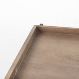 Trey Medium Brown Solid Wood w/Black Metal Frame Two-Tier Coffee Table - 48.0L x 46.0W x 17.0H