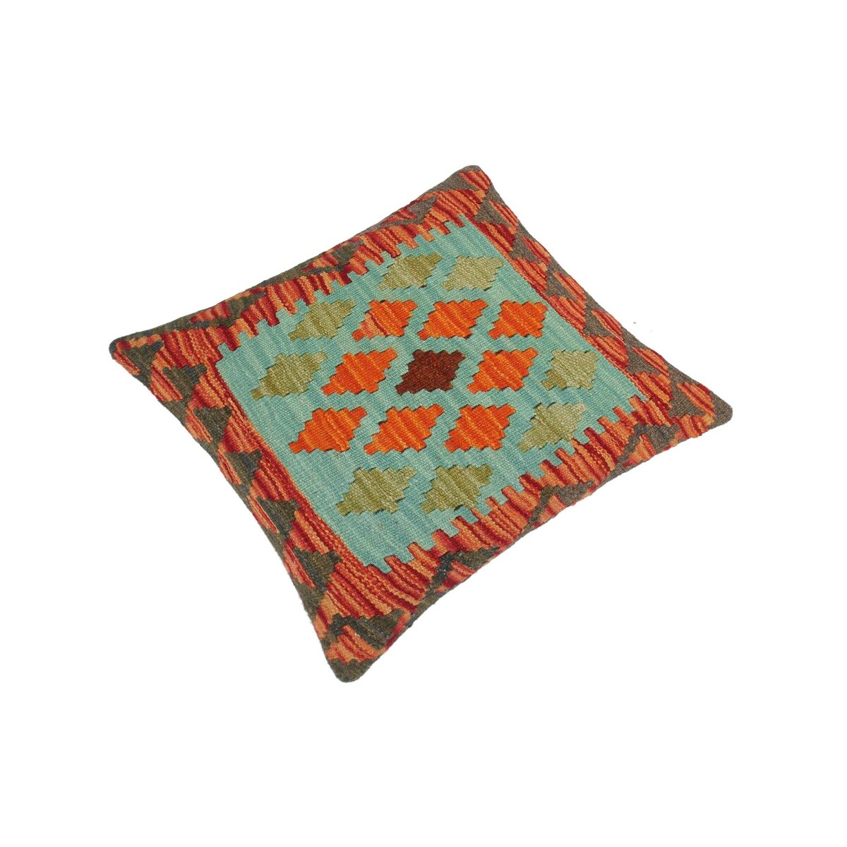 Tribal Altha Hand-Woven Turkish Kilim Pillow 16 in. x 17 in.