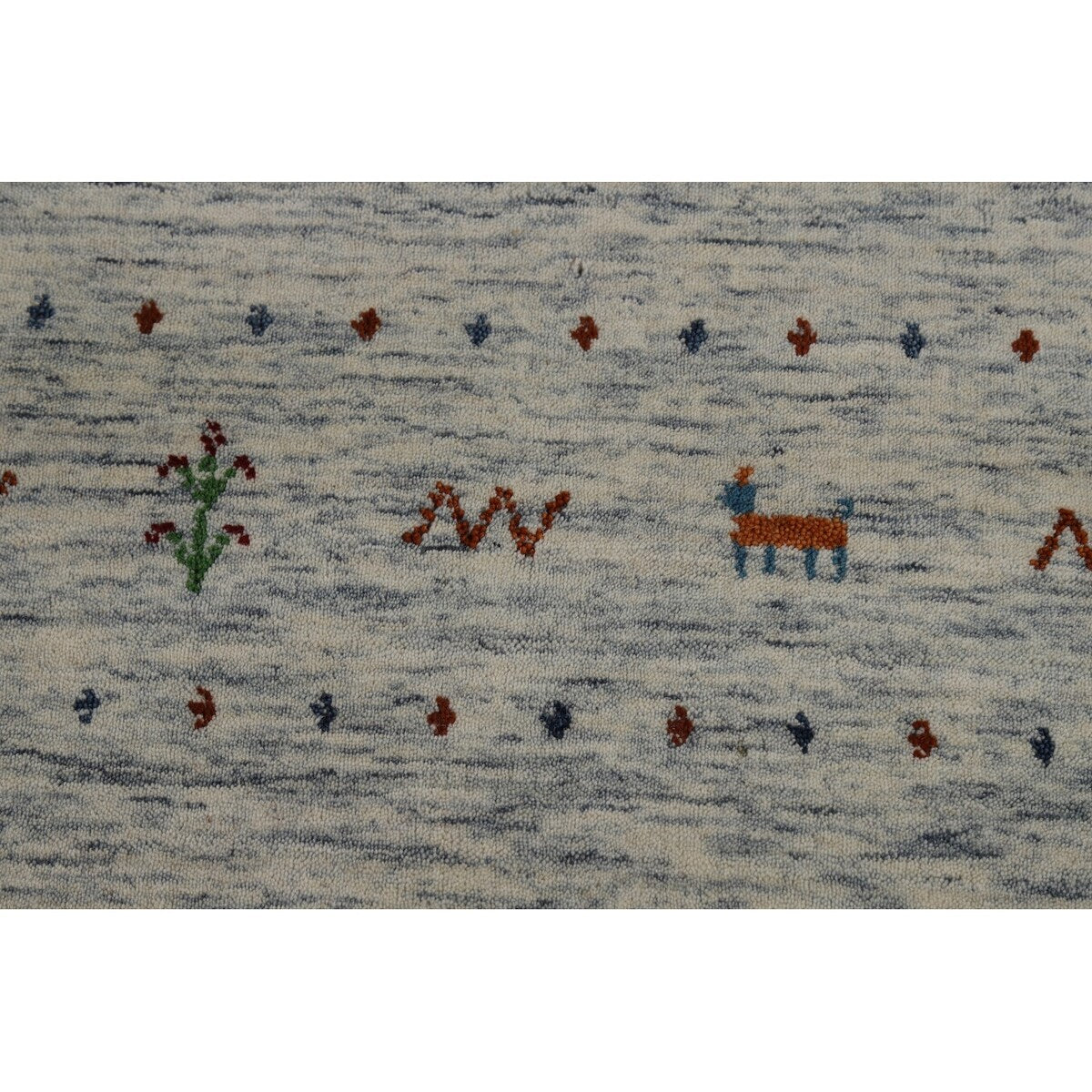 Tribal Animals Gabbeh Oriental Area Rug Handmade Wool Carpet - 8'1"x 9'9"